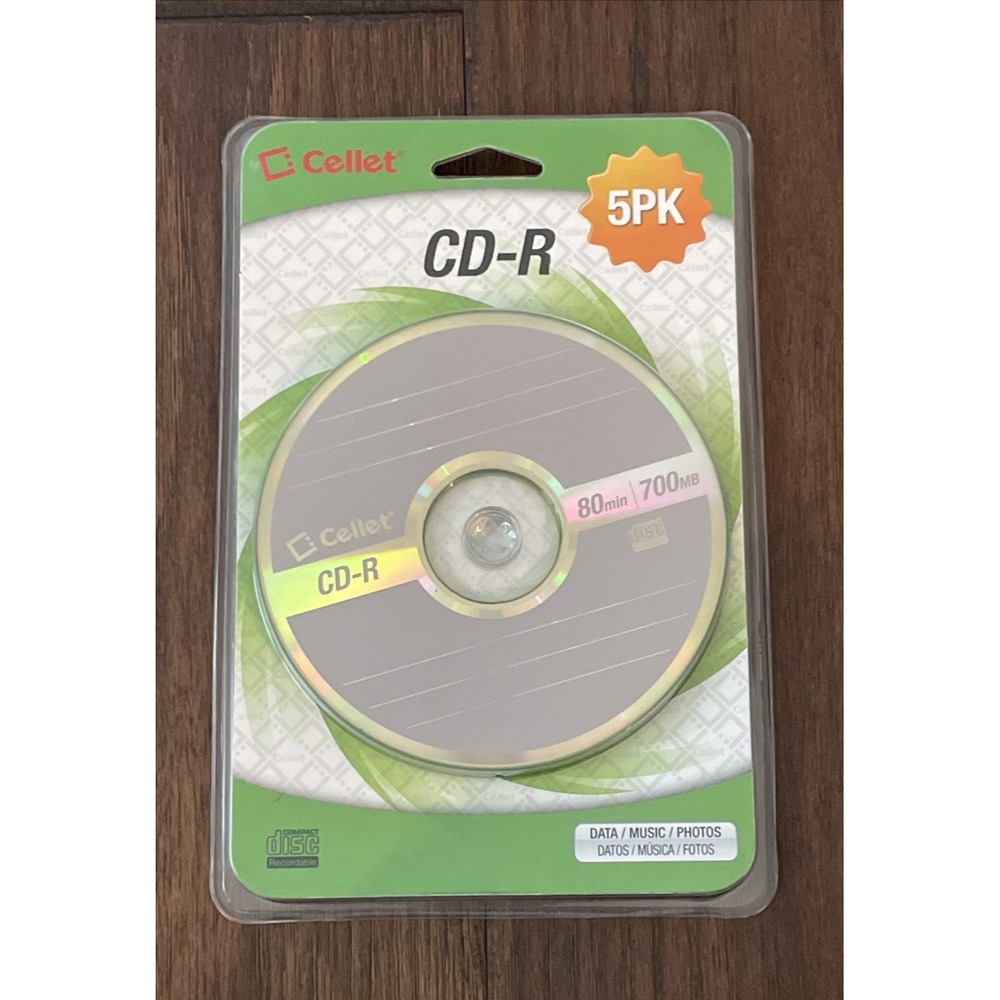 Cellet CD-R 5Pack : 700MB 80 Minute Blank Discs, 2016019698
